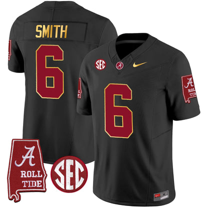 Men's Alabama Crimson Tide Gold Trim Vapor Jersey - Alabama Map - All Stitched