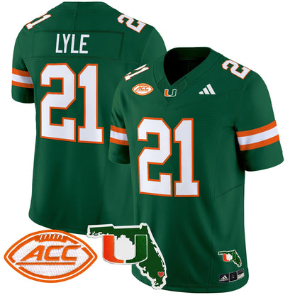 Men's Miami Hurricanes 2024 Florida Patch Vapor Limited Jersey - All Stitched