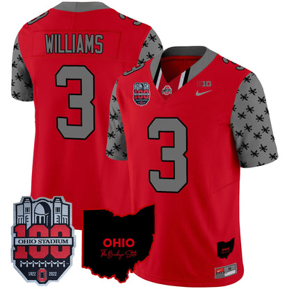 Men's Ohio State Buckeyes 100th Anniversary Patch Vapor Limited Jersey - All Stitched