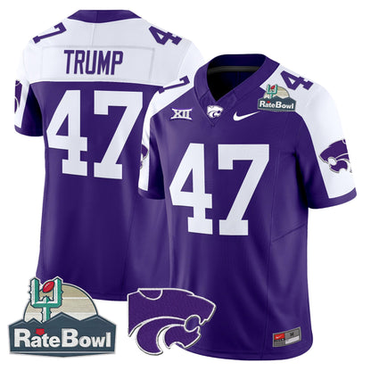 Men's Kansas State Wildcats 2025 Rate Bowl Patch Vapor Limited Jersey - All Stitched