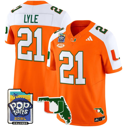 Men's Miami Hurricanes 2025 PopTarts Bowl Patch Vapor Limited Jersey - All Stitched