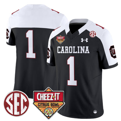 Men's South Carolina Gamecocks 1980 Throwback Cheez-It Citrus Bowl Patch Vapor Limited Jersey - All Stitched