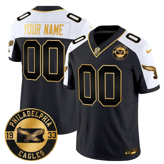 Philadelphia Eagles 2024 Throwback Gold Vapor Limited Custom Jersey - Est. 1933 Patch - All Stitched