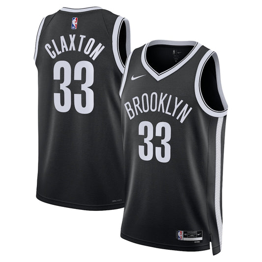 Brooklyn Nets Icon Edition Swingman Jersey Black Nic Claxton Unisex | RTJ13199