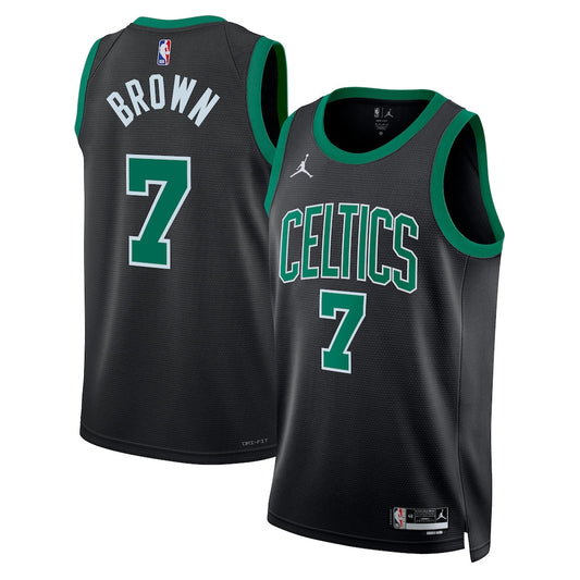 Boston Celtics Jordan Statement Edition Swingman Jersey Green Jaylen Brown Unisex | RTJ13164