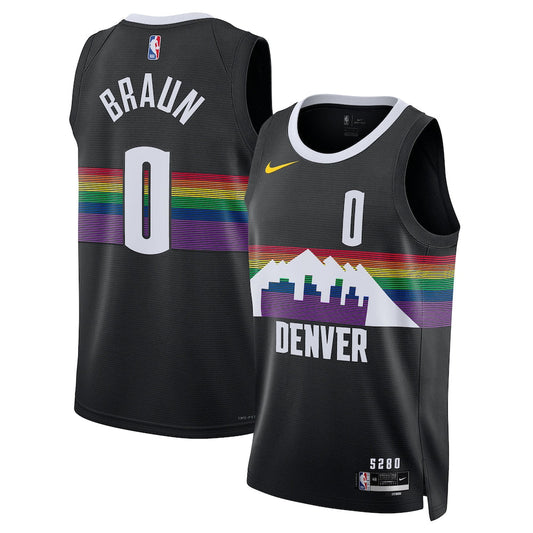 Denver Nuggets 202526 City Edition Swingman Jersey Black Christian Braun Unisex | RTJ13126