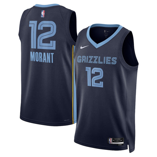 Memphis Grizzlies Icon Edition Swingman Jersey Navy Ja Morant Unisex | RTJ13106