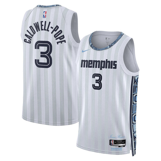 Memphis Grizzlies 2025-26 City Edition Swingman Jersey Gray Kentavious Caldwell Pope Unisex | Stitched Jersey RTJS 12032