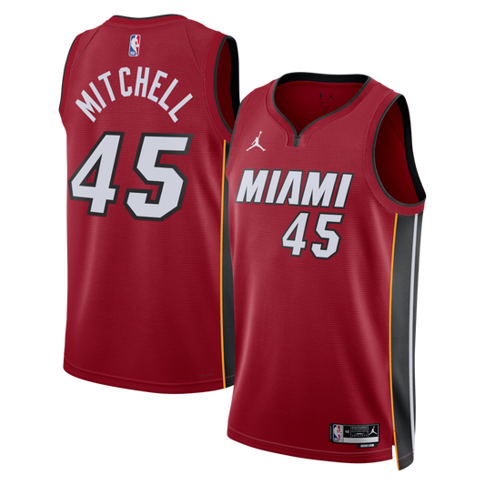 Miami Heat Jordan Brand Statement Edition Swingman Jersey Red Davion Mitchell Unisex | Stitched Jersey RTJS 11952