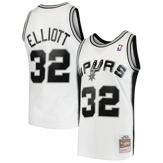 Sean Elliott White San Antonio Spurs 1998 99 Hardwood Classics Swingman Jersey | Stitched Jersey RTJS 11933