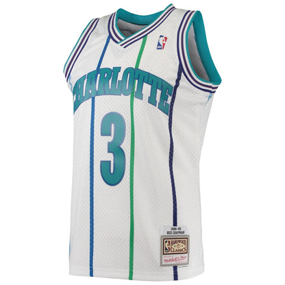 Charlotte Hornets Rex Chapman Mitchell & Ness White 1988-89 Hardwood Classics Swingman Jersey