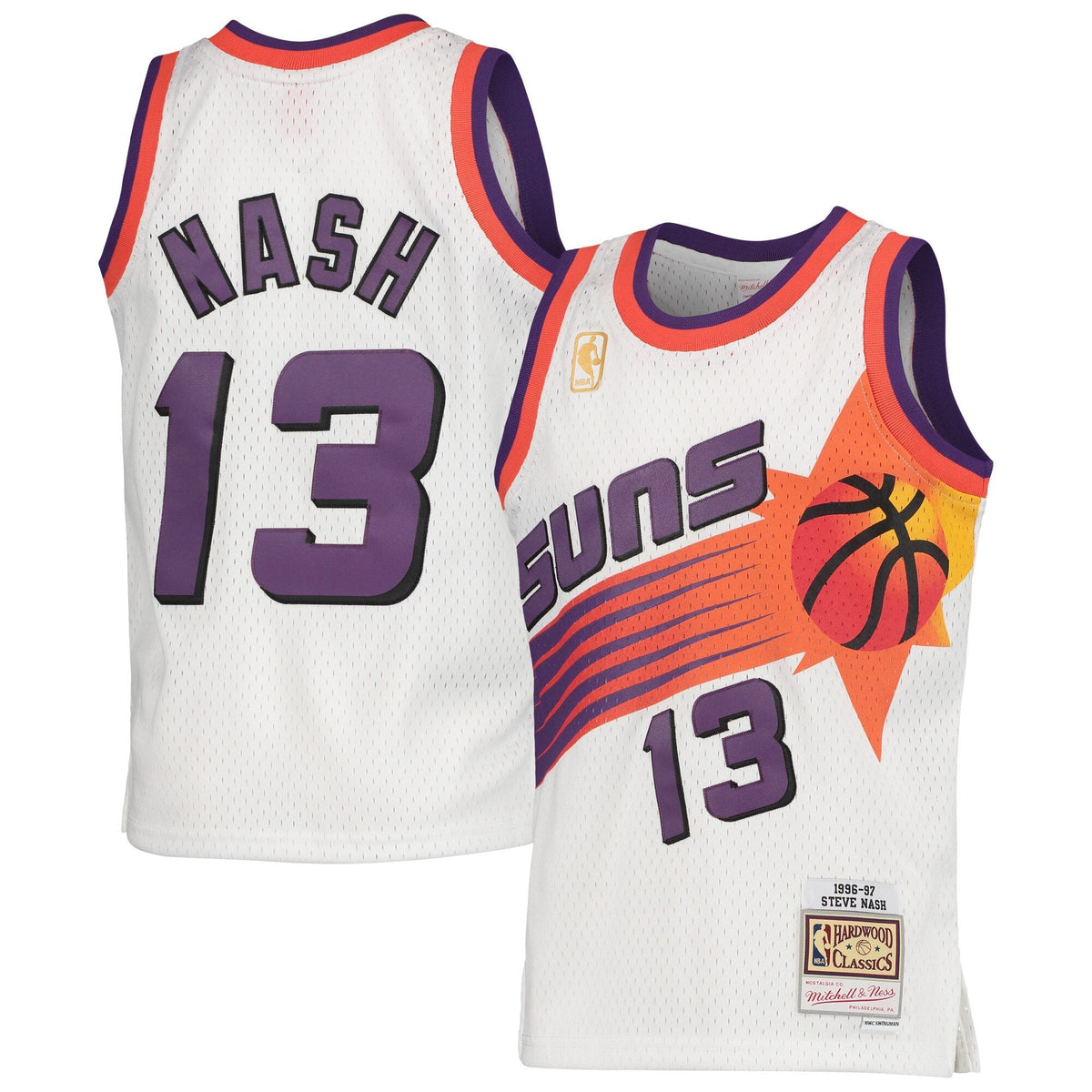 Phoenix Suns Steve Nash Mitchell & Ness White 1996-97 Hardwood Classics Swingman Jersey
